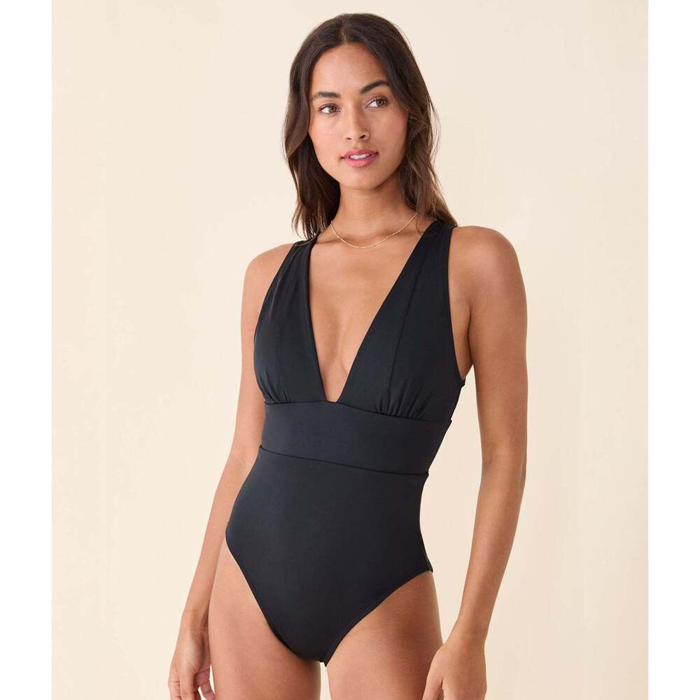 Andie The Mykonos One Piece - Eco Nylon - Black - Classic - Medium Coverage Size